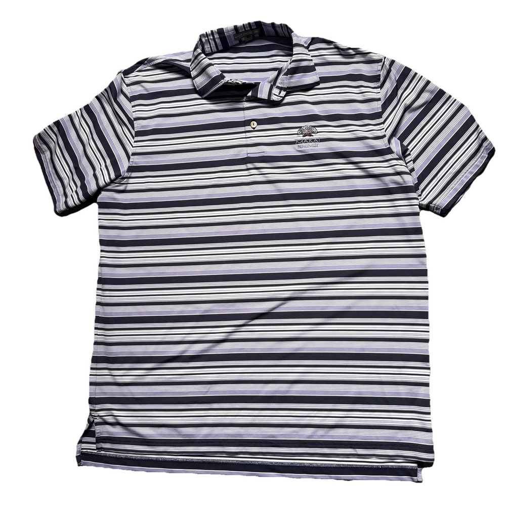 Peter Millar Golf Polo Shirt Mens L Purple Summer Comfort Makai Princeville